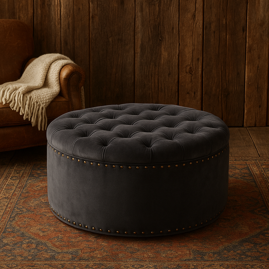 Cederberg Storage Velvet Ottoman