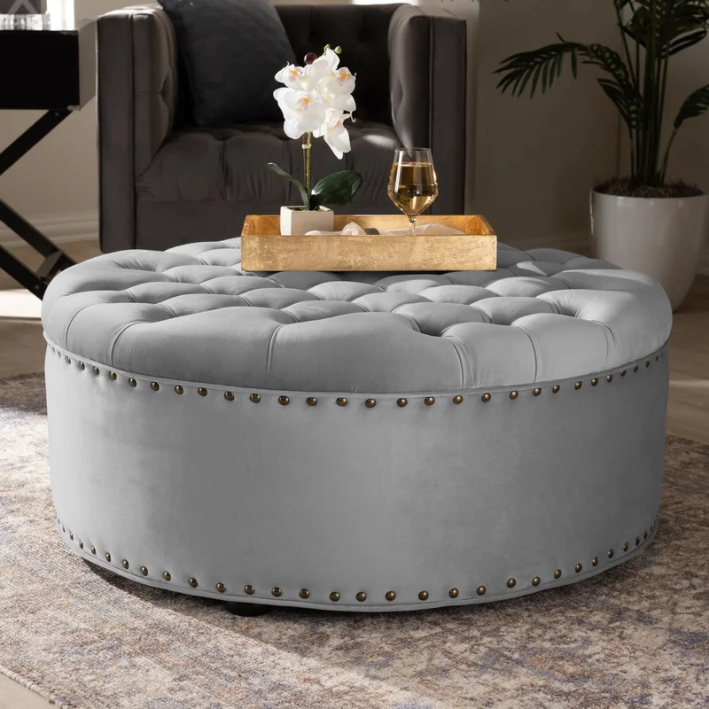 Cederberg Storage Velvet Ottoman