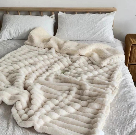 Warm Faux Rabbit Plush Blanket