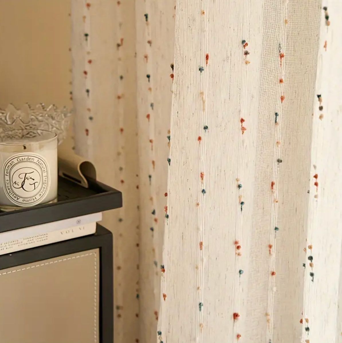 Vintage Rainbow Sugar Bean Tulle Curtain