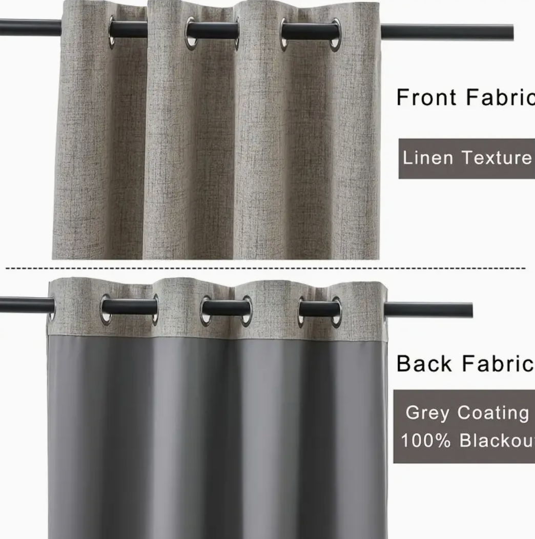 100% Blackout Curtains with Back Coating