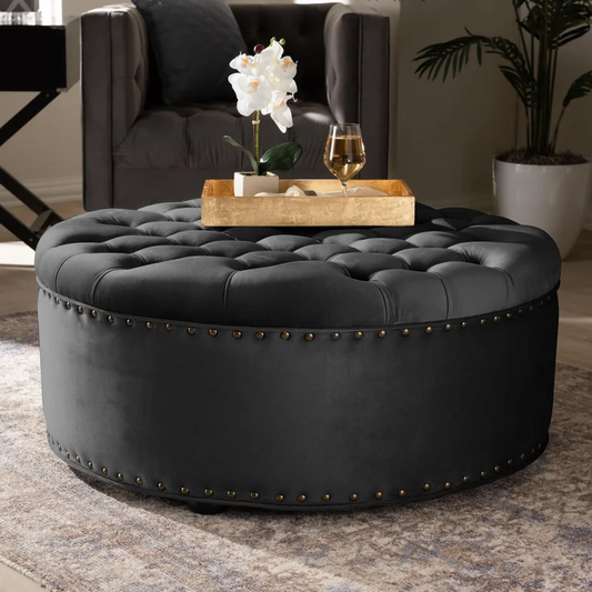 Cederberg Storage Velvet Ottoman