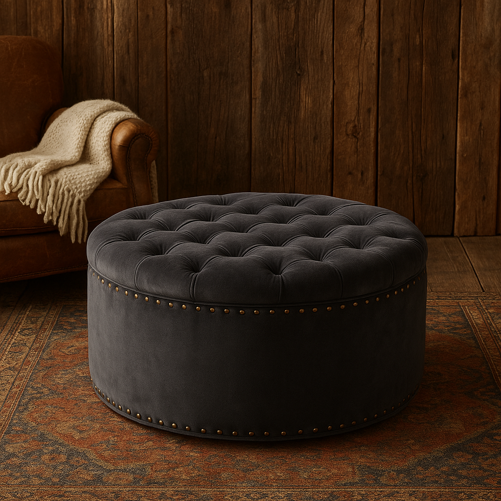 Cederberg Storage Velvet Ottoman