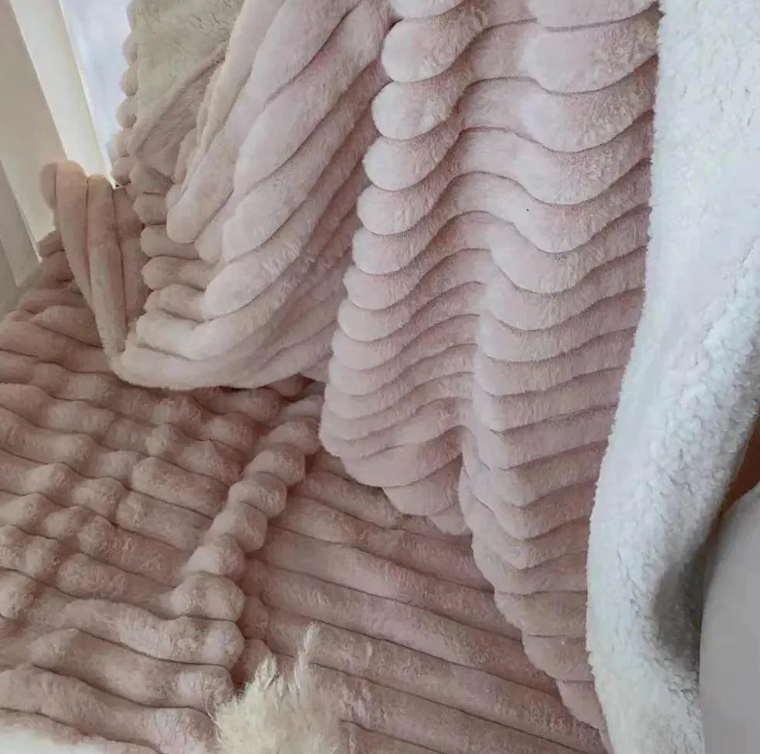 Warm Faux Rabbit Plush Blanket