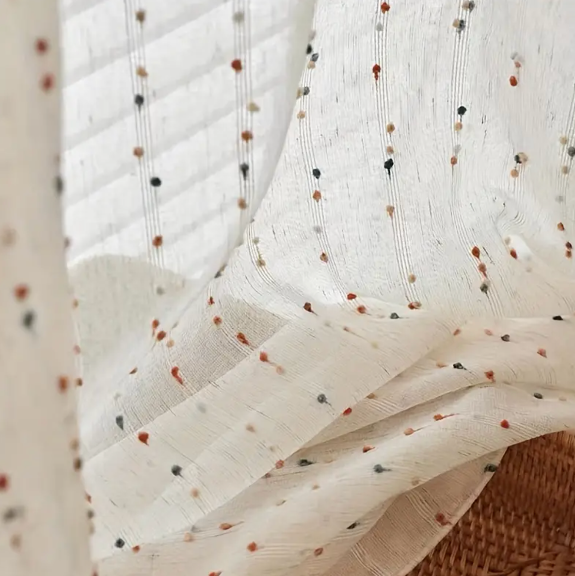 Vintage Rainbow Sugar Bean Tulle Curtain