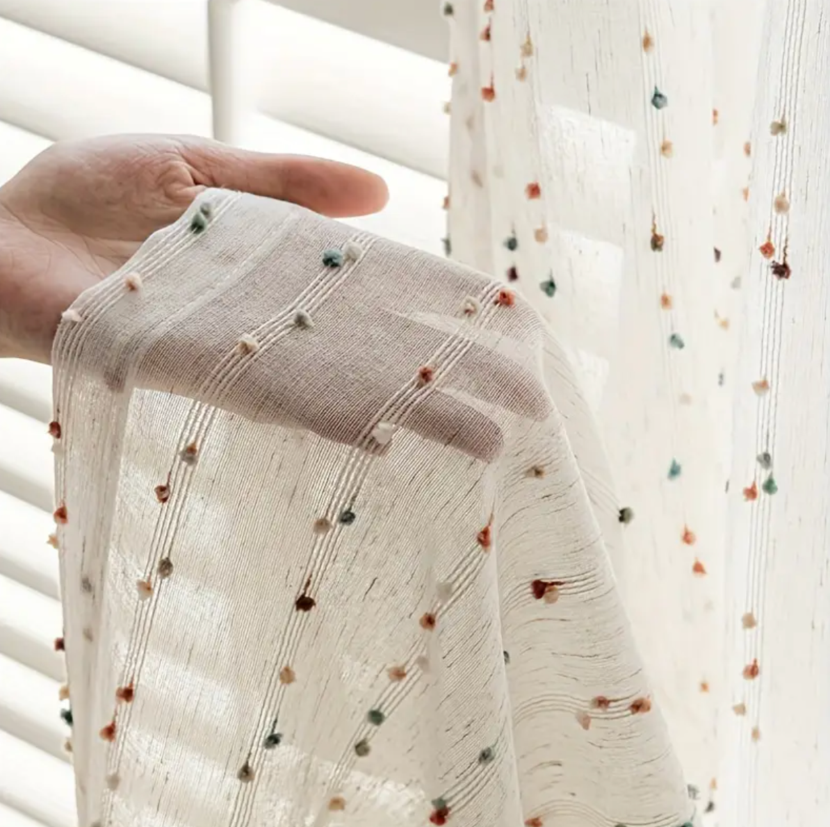 Vintage Rainbow Sugar Bean Tulle Curtain